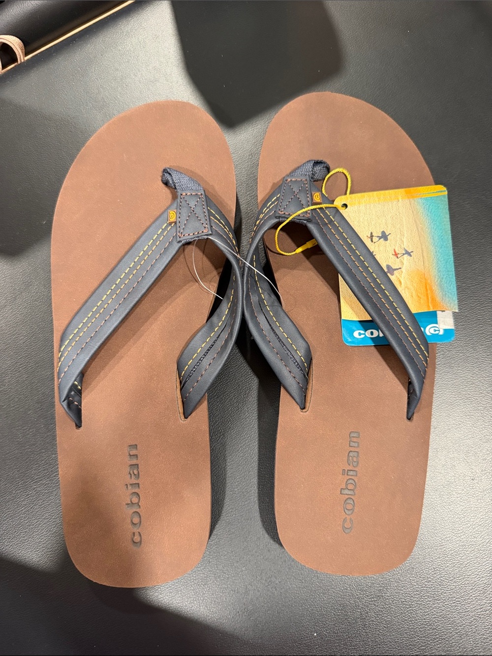 Cobian Brown Footbed Sandals with Gray Straps